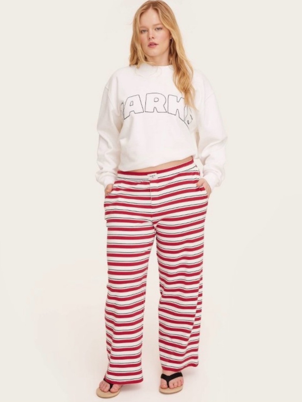 NWT Parke X Target Women’s Red Navy & White Striped Wide Leg Pants Small S